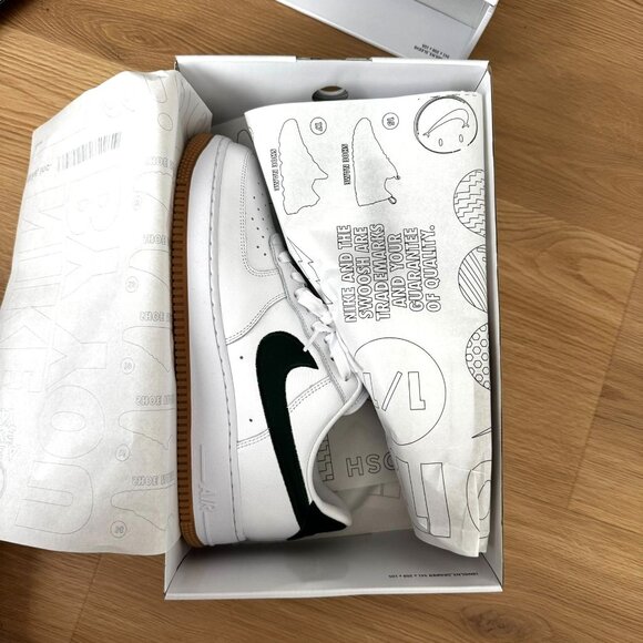 Nike Air Force 1 Low Custom Evergreen Swoosh Men’s 9.5 NEW w/Box - Picture 5 of 16